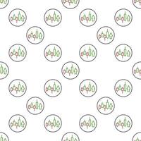Long Position Crypto Trading outline round seamless pattern vector