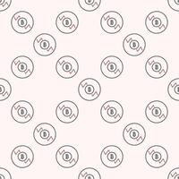 Bitcoin Short Position Trading outline round seamless pattern vector