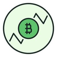 Bitcoin Long Trading circle shaped colored icon or symbol vector