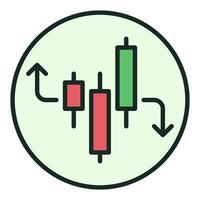 Crypto Investment and Trading colored round icon or design element vector