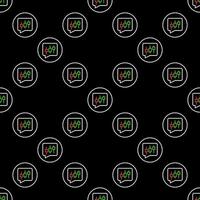 Candlestick Chart in Speech Bubble round seamless pattern in outline style vector