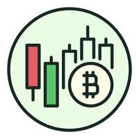 BTC Investment Bitcoin Trading colored round icon or design element vector