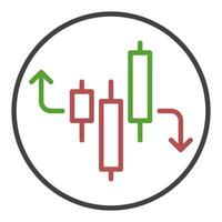 Cryptocurrency Investment and Trading thin line round icon or symbol vector