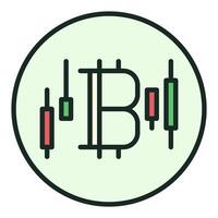 BTC Trading Bitcoin linear round colored icon or logo element vector