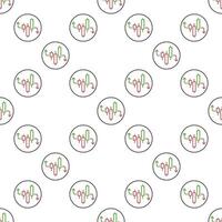 Cryptocurrency Investment and Trading thin line round seamless pattern vector