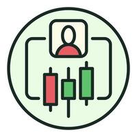 Online Trading Crypto Trader round colored icon or sign vector