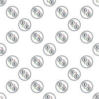 Bitcoin and Dollar Trading linear round seamless pattern vector