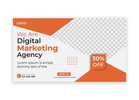 Flat Design Digital Business Ad Template vector