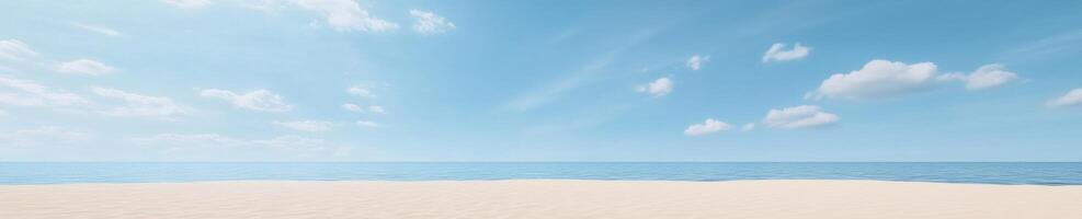 Ultra realistic minimalist seascape with pristine beach and clear sky photo