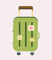 Suitcase with Cute Stickers vector
