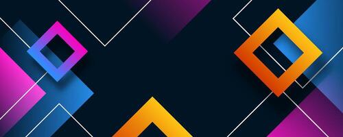 3D geometric abstract background overlap layer on dark space with colorful rhombus effect decoration. Modern graphic design element cutout style concept for web banner, flyer, card, or brochure cover vector