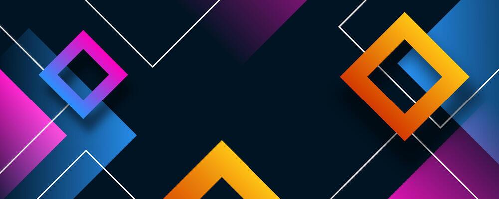 3D geometric abstract background overlap layer on dark space with colorful rhombus effect decoration. Modern graphic design element cutout style concept for web banner, flyer, card, or brochure cover