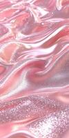 Abstract liquid silver and pink background with gentle undulations for design or print photo