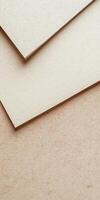 Minimalist flat lay of two overlapping blank sticky notes for office and school use photo