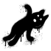 cute cat emoji that is falling or shocked with graffiti style vector