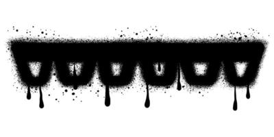 Ice cube graffiti with black spray paint. vector