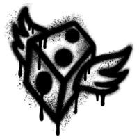 Spray Painted Graffiti Dice icon Sprayed isolated with a white background. vector