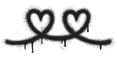 Graffiti heart swirl symbol isolated on white background. vector