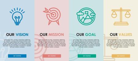 Vision Mission Goal and Values banner template vector