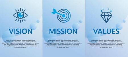 vision mission values banner website template vector