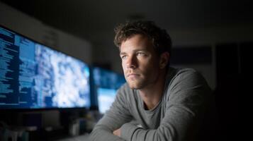 Tech professional in modern data-driven environment photo