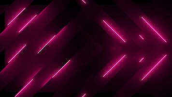 Sleek stylish tech background with glowing pink neon light beams and diagonal shapes. Full HD and looping abstract technology animation. video