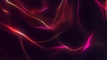 Gently rippling pink and golden fractal wave background with warm glowing waves of light. This wavy abstract animation is full HD and a seamless loop. video