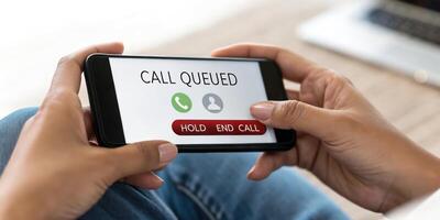 Call queued on mobile phone photo