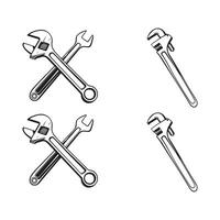 Set of tools, wrench tools vector