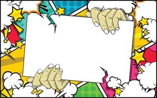 Colorful pop art comic background with empty space in the middle vector