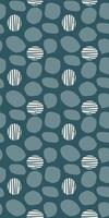Vertical Seamless modern abstract geometric pattern with irregular circles organic texture textured elements dark blue aesthetic background contemporary wallpaper textile wrapping home decor print vector