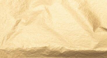 Golden foil textured folds with a pearlescent, glossy finish. Gilded, crumpled paper creating a photo