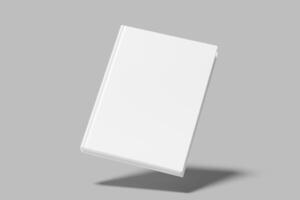 Blank white book on a gray background photo