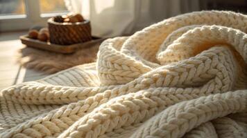 A brown rough fiber rope with a nautical knot is isolated showing its twisted texture photo