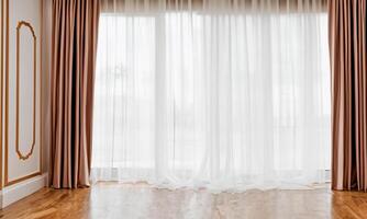 Minimalist curtain in special full frame for use by decorators and architects perfect photo