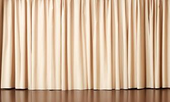 Minimalist curtain in special full frame for use by decorators and architects beige photo