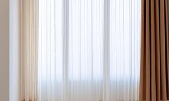 Minimalist curtain in special full frame for use by decorators and architects photo