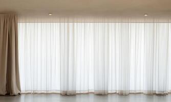 Minimalist curtain in special full frame for use by decorators and architects light photo