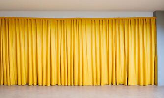 Minimalist curtain in special full frame for use by decorators and architects yellow full frame photo
