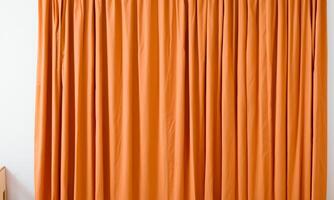 Minimalist curtain in special full frame for use by decorators and architects orange collor photo