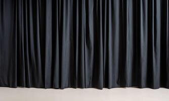 Minimalist curtain in special full frame for use by decorators and architects black photo