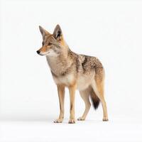Curious Coyote Standing on White Background photo