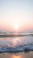 Golden Hour at the Seaside Calm Waves and Soft Sky for Backdrop photo