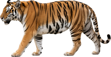Side view of a fierce tiger with piercing eyes and intense look in natural habitat png
