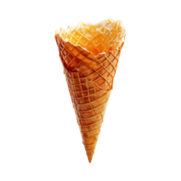 Empty crispy waffle cone ice cream isolated on transparent background png