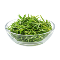 Fresh tarragon herb in bowl isolated on transparent background png