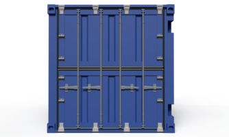 Container front blue color box card board container front view business import export logistic industry shipping package transportation product gift retail container import export front view png