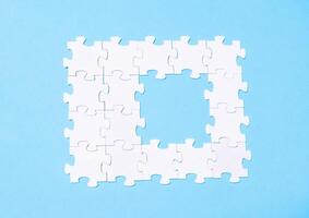 Puzzle piece is missing from a puzzle photo
