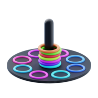 Ring Stacker 3D Icon. Colorful ring stack toy 3d icon png