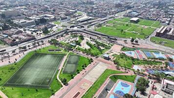 Aerial Landscape of Third Millennium Metropolitan Park at Bogota District Capital in Colombia.. Scenic Scene. video